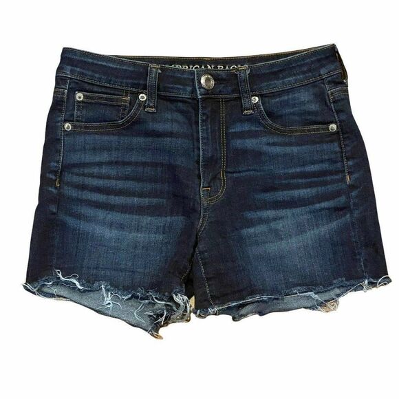 American Eagle‎ Hi-Rise Shortie Jean Shorts Size 2 - Picture 1 of 5
